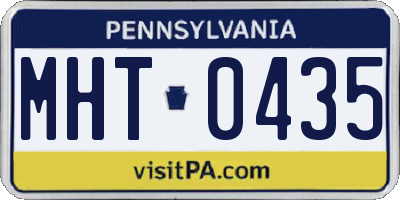 PA license plate MHT0435