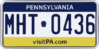 PA license plate MHT0436