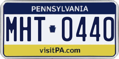 PA license plate MHT0440