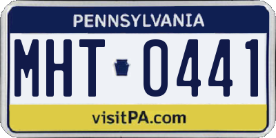 PA license plate MHT0441