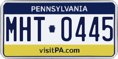PA license plate MHT0445