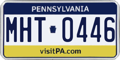 PA license plate MHT0446