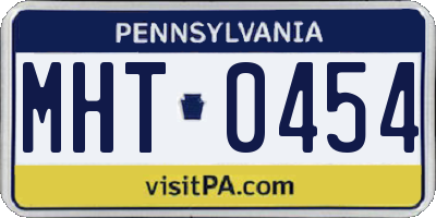 PA license plate MHT0454