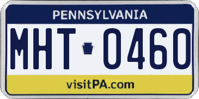 PA license plate MHT0460