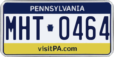PA license plate MHT0464