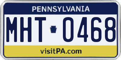 PA license plate MHT0468