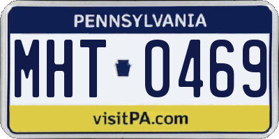 PA license plate MHT0469