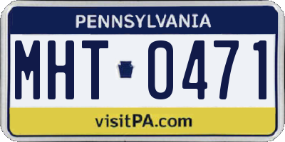 PA license plate MHT0471