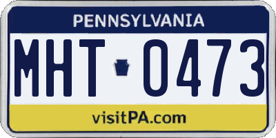 PA license plate MHT0473
