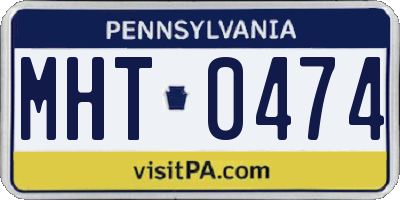 PA license plate MHT0474