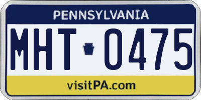 PA license plate MHT0475
