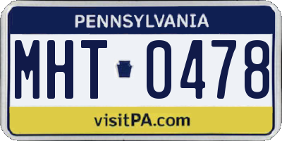 PA license plate MHT0478
