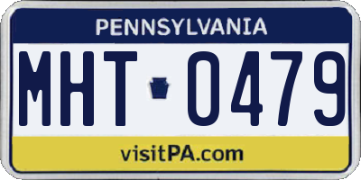 PA license plate MHT0479