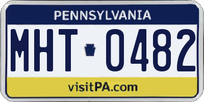 PA license plate MHT0482