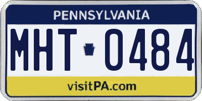 PA license plate MHT0484