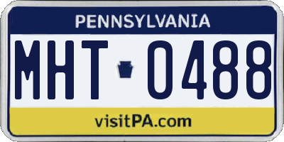 PA license plate MHT0488