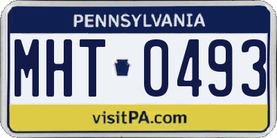 PA license plate MHT0493