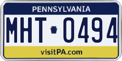 PA license plate MHT0494