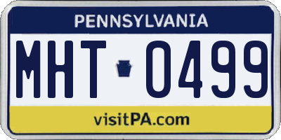 PA license plate MHT0499