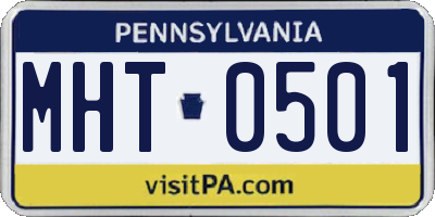 PA license plate MHT0501