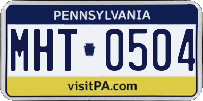 PA license plate MHT0504