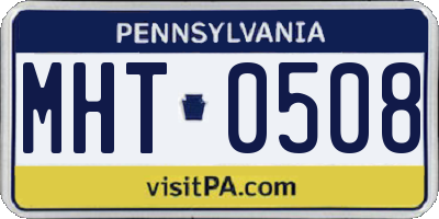 PA license plate MHT0508