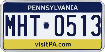 PA license plate MHT0513