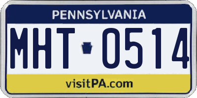PA license plate MHT0514