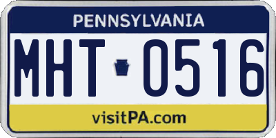 PA license plate MHT0516