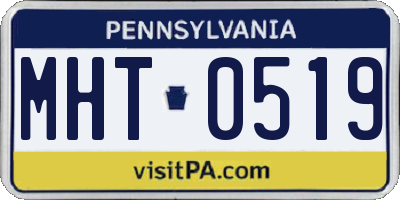 PA license plate MHT0519