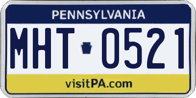 PA license plate MHT0521