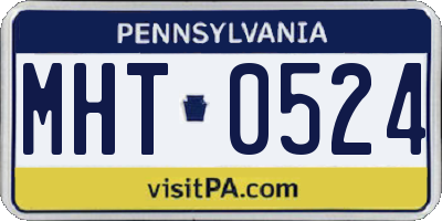 PA license plate MHT0524