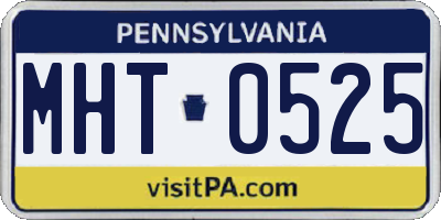 PA license plate MHT0525