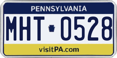 PA license plate MHT0528