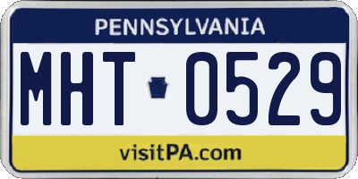 PA license plate MHT0529