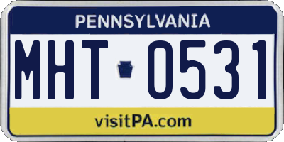 PA license plate MHT0531
