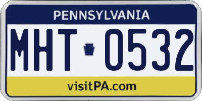PA license plate MHT0532