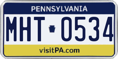 PA license plate MHT0534