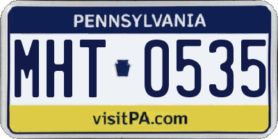 PA license plate MHT0535