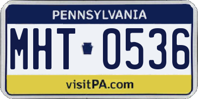 PA license plate MHT0536