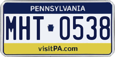 PA license plate MHT0538