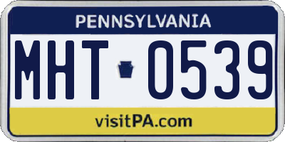 PA license plate MHT0539