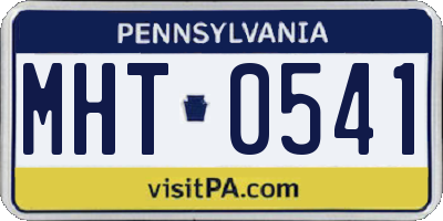 PA license plate MHT0541