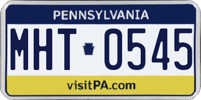 PA license plate MHT0545