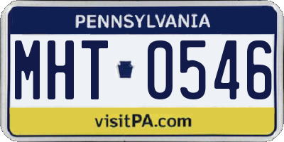 PA license plate MHT0546