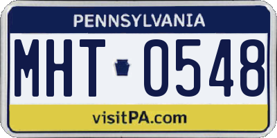 PA license plate MHT0548