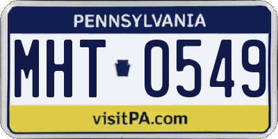 PA license plate MHT0549