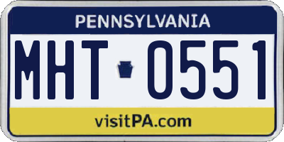 PA license plate MHT0551