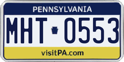 PA license plate MHT0553
