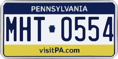 PA license plate MHT0554